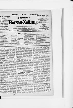 Berliner Börsen-Zeitung on Apr 6, 1892