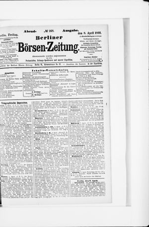 Berliner Börsen-Zeitung vom 08.04.1892