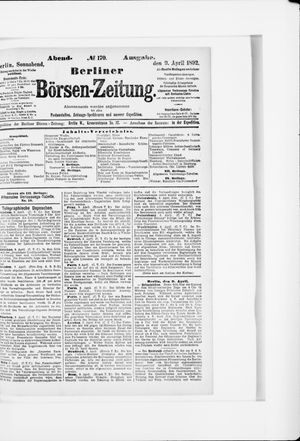 Berliner Börsen-Zeitung vom 09.04.1892