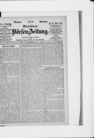 Berliner Börsen-Zeitung vom 28.04.1892