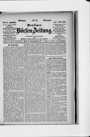 Berliner Börsen-Zeitung vom 07.05.1892