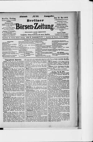 Berliner Börsen-Zeitung vom 13.05.1892