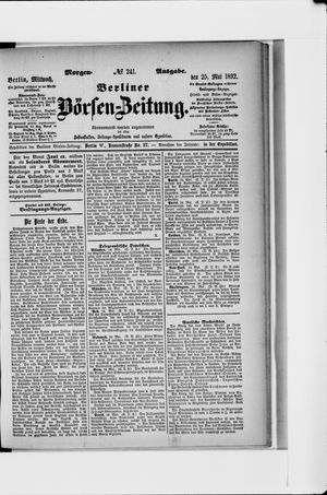 Berliner Börsen-Zeitung vom 25.05.1892