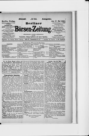Berliner Börsen-Zeitung vom 27.05.1892