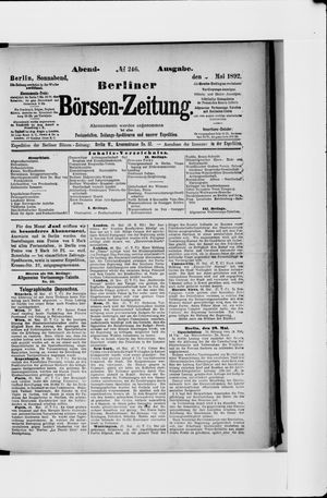 Berliner Börsen-Zeitung vom 28.05.1892