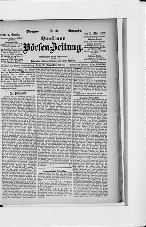 Berliner Börsen-Zeitung on May 31, 1892