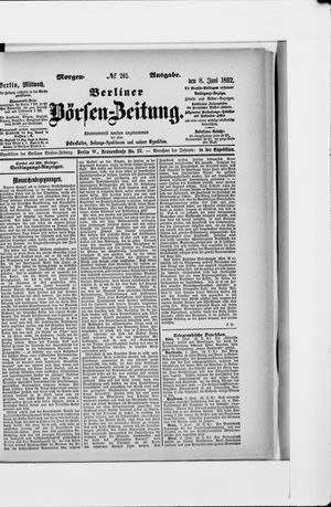 Berliner Börsen-Zeitung vom 08.06.1892