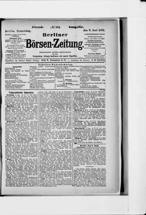 Berliner Börsen-Zeitung vom 09.06.1892