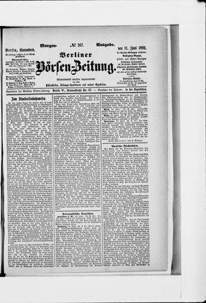 Berliner Börsen-Zeitung vom 11.06.1892