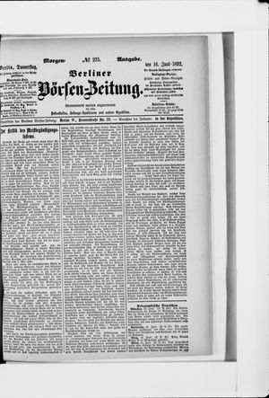 Berliner Börsen-Zeitung vom 16.06.1892