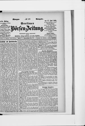 Berliner Börsen-Zeitung vom 17.06.1892