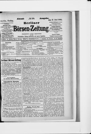 Berliner Börsen-Zeitung vom 17.06.1892