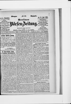 Berliner Börsen-Zeitung vom 18.06.1892