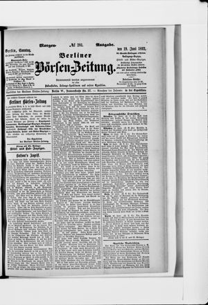Berliner Börsen-Zeitung vom 19.06.1892