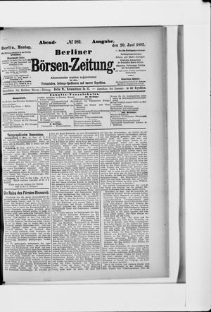 Berliner Börsen-Zeitung vom 20.06.1892