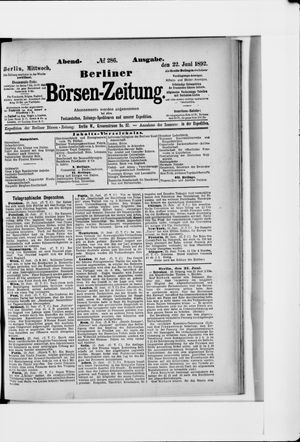 Berliner Börsen-Zeitung on Jun 22, 1892
