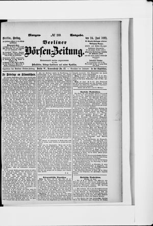 Berliner Börsen-Zeitung vom 24.06.1892