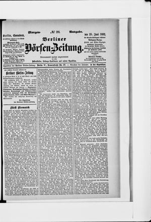 Berliner Börsen-Zeitung vom 25.06.1892