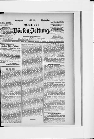 Berliner Börsen-Zeitung vom 28.06.1892