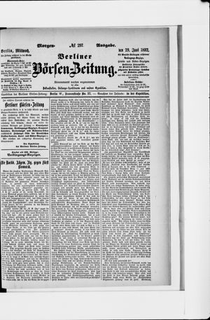 Berliner Börsen-Zeitung vom 29.06.1892