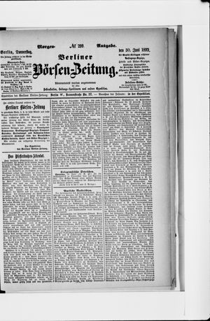 Berliner Börsen-Zeitung vom 30.06.1892