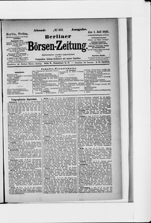 Berliner Börsen-Zeitung vom 01.07.1892