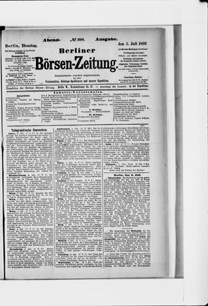 Berliner Börsen-Zeitung vom 05.07.1892