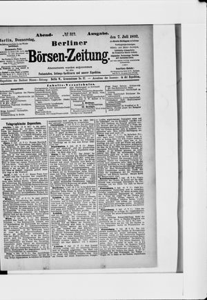 Berliner Börsen-Zeitung vom 07.07.1892