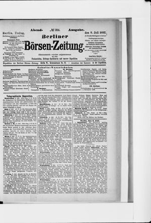 Berliner Börsen-Zeitung vom 08.07.1892
