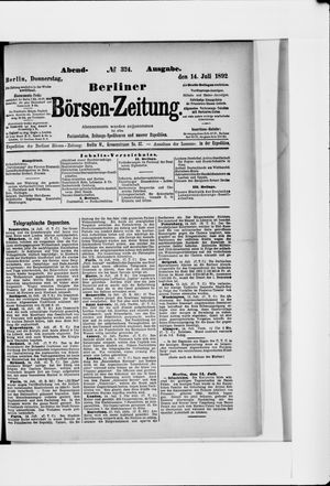 Berliner Börsen-Zeitung vom 14.07.1892