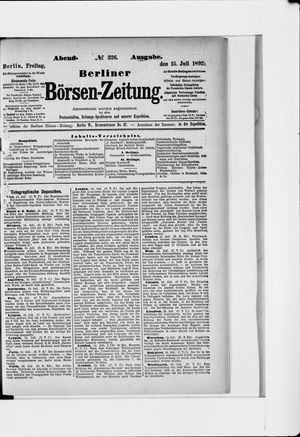 Berliner Börsen-Zeitung vom 15.07.1892