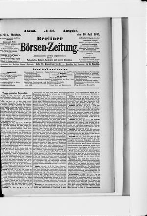Berliner Börsen-Zeitung vom 18.07.1892
