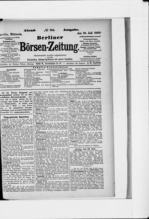 Berliner Börsen-Zeitung vom 20.07.1892