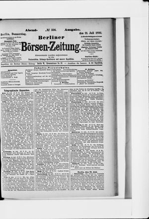 Berliner Börsen-Zeitung vom 21.07.1892