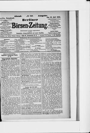 Berliner Börsen-Zeitung vom 23.07.1892