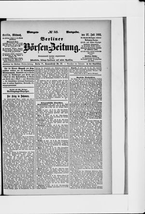 Berliner Börsen-Zeitung vom 27.07.1892