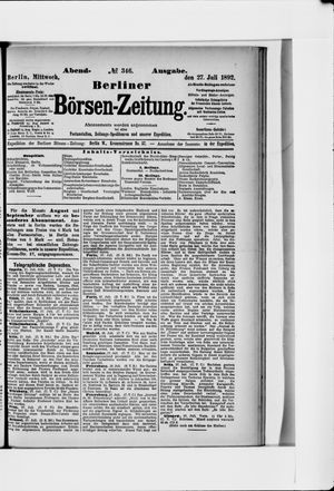 Berliner Börsen-Zeitung on Jul 27, 1892