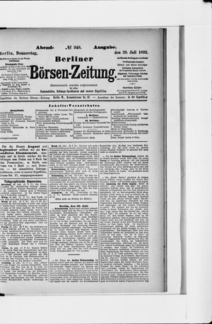 Berliner Börsen-Zeitung on Jul 28, 1892