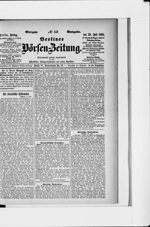 Berliner Börsen-Zeitung vom 29.07.1892