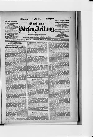 Berliner Börsen-Zeitung vom 03.08.1892