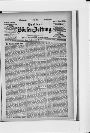 Berliner Börsen-Zeitung vom 05.08.1892