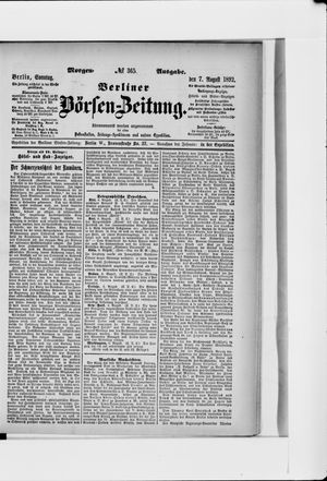 Berliner Börsen-Zeitung vom 07.08.1892