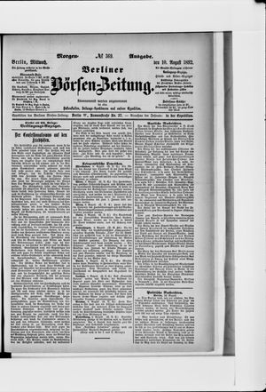 Berliner Börsen-Zeitung vom 10.08.1892