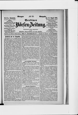 Berliner Börsen-Zeitung vom 13.08.1892