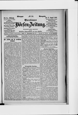 Berliner Börsen-Zeitung vom 17.08.1892