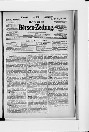 Berliner Börsen-Zeitung on Aug 17, 1892