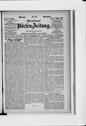 Berliner Börsen-Zeitung vom 19.08.1892