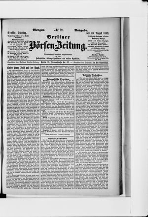 Berliner Börsen-Zeitung vom 23.08.1892