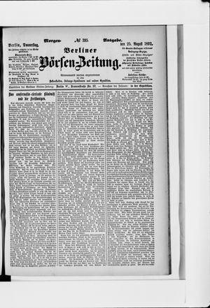 Berliner Börsen-Zeitung vom 25.08.1892