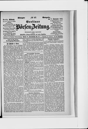 Berliner Börsen-Zeitung vom 07.09.1892